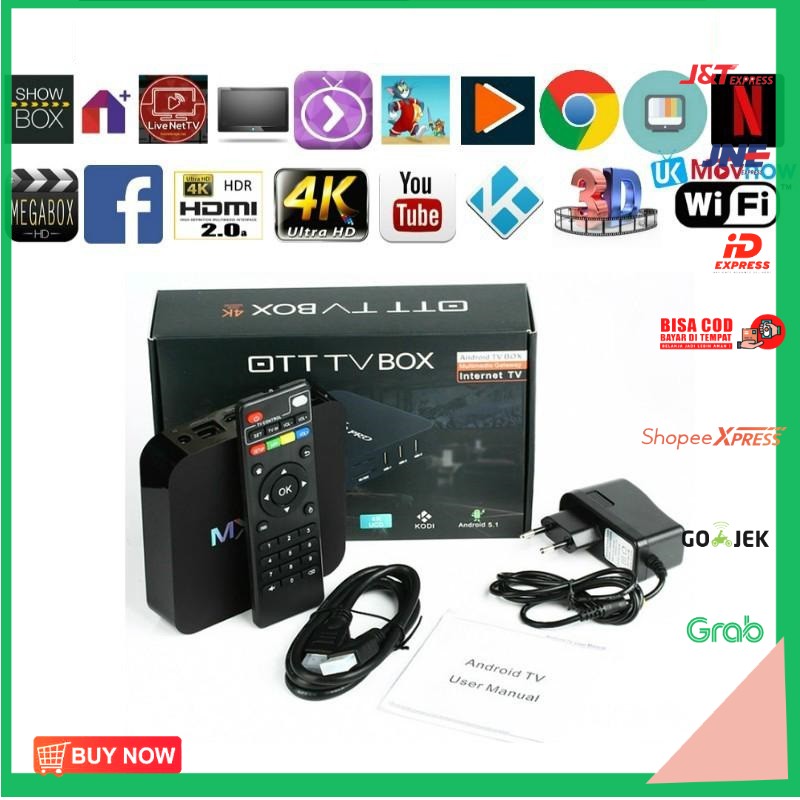 [[[BISA COD]]] STB TV Box Android Fleco 4K UHD Ram 2GB Rom 16GB