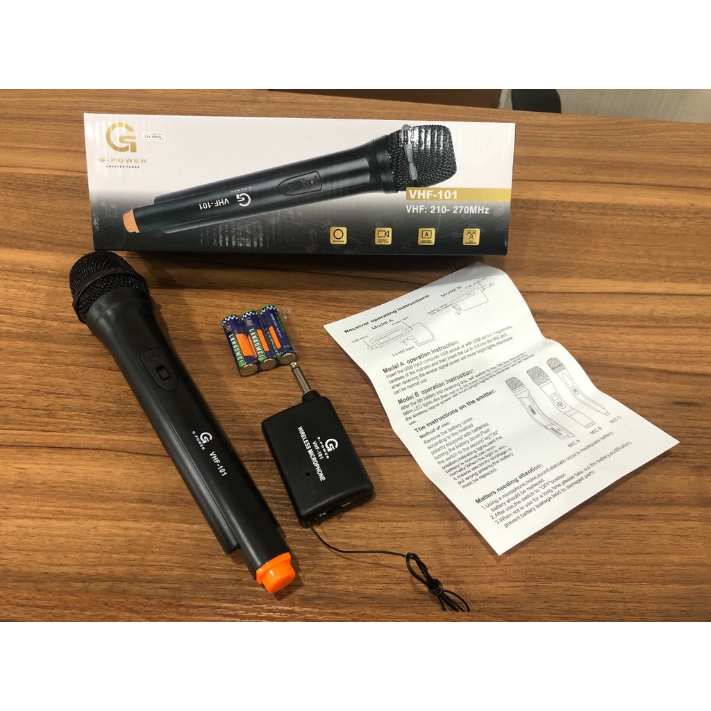 G-POWER PROFESSIONAL WIRELESS MIC 101-USB/VHF/UHF - VARIAN MIC