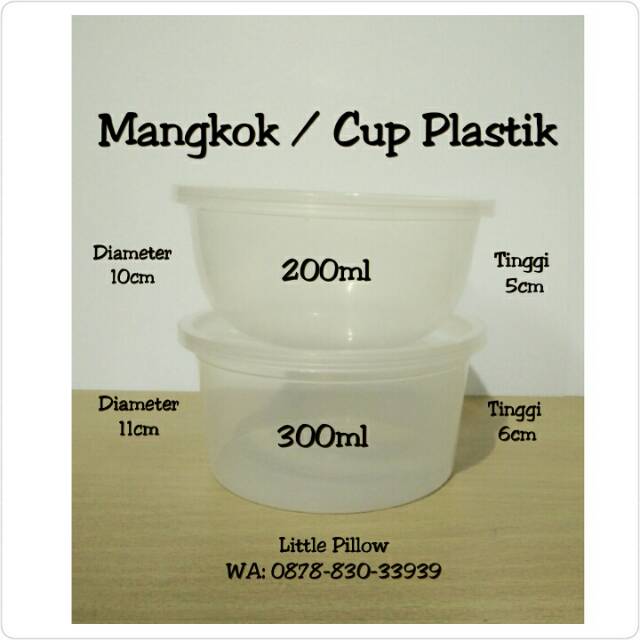 (ISI 25PCS - CUP300ML)Cup plastik 300ml/Mangkok Plastik/Cup Puding/Cup Salad/Gelas Plastik/Cup Slime