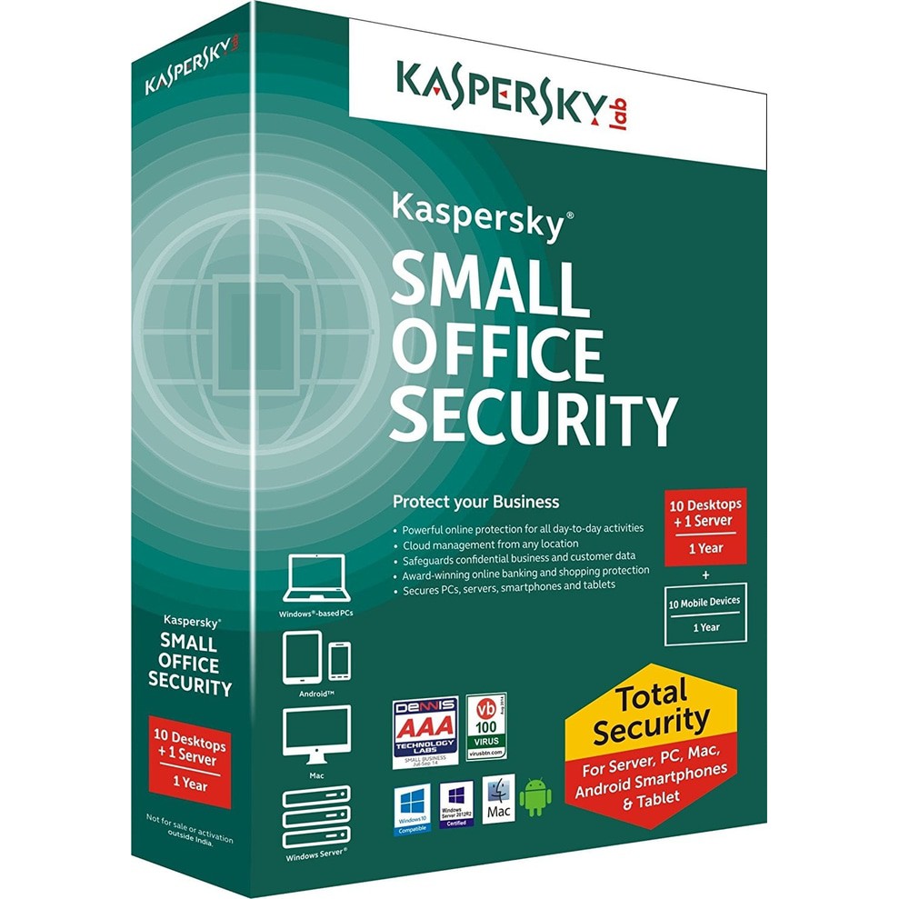 KASPERSKY SMALL OFFICE SECURITY (KSOS) 1 SERVER + 10 CLIENT