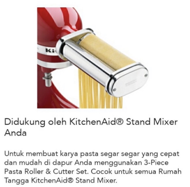 KitchenAid Attachment Pasta Roller and Cutter set KSMPRA