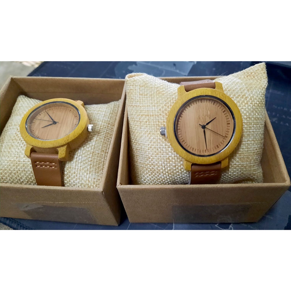 Jam Tangan Bambu Analog Wanita - A10 - Brown