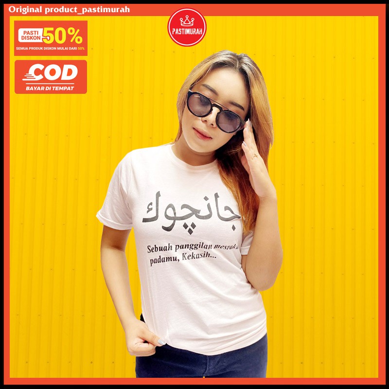 Kaos Distro Pria Wanita JANCUK ARAB Cotton Lengan Pendek dan Panjang Unisex M-L-XL