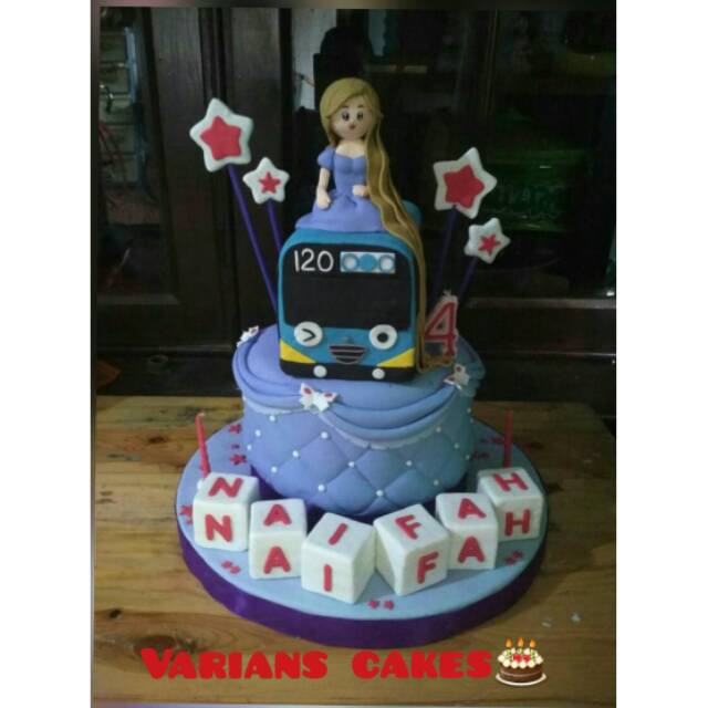 Kue Ulang Tahun Tema Tayo Rapunzel Fondant Pondan Shopee Indonesia