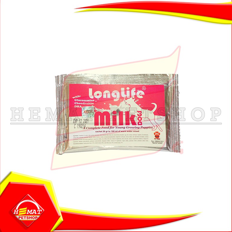 Susu Anjing / Longlife Dog Milk Kitten &amp; Adult 20 Gram Sachet