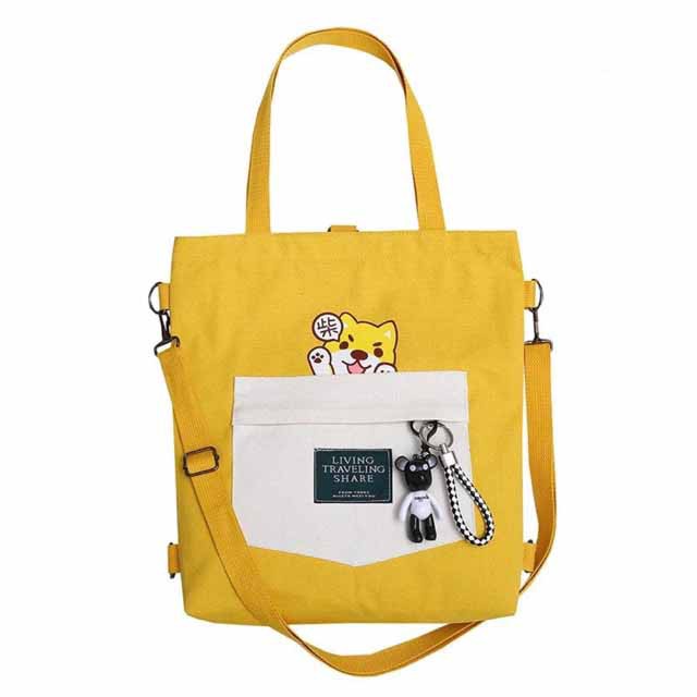 MJS 465 - FARRA Tas totebag 2 gaya - Tote Bag Wanita gantungan boneka