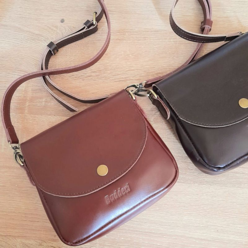 Budddeci - Sofia Leather Mini Slingbag Tas Selempang Kulit Asli Pull Up