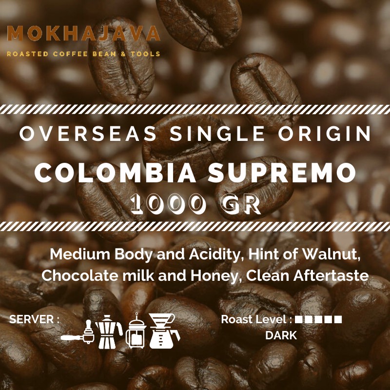 

Colombia Supremo Single Origin 1000gr Arabica Coffee Bean Biji Kopi Arabika