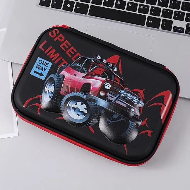 

(BISA COD) KOTAK PENSIL UNICORN PENSIL CASE 3D HARDTOP TIMBUL KARAKTER ANAK KEREN - Jeep Merah