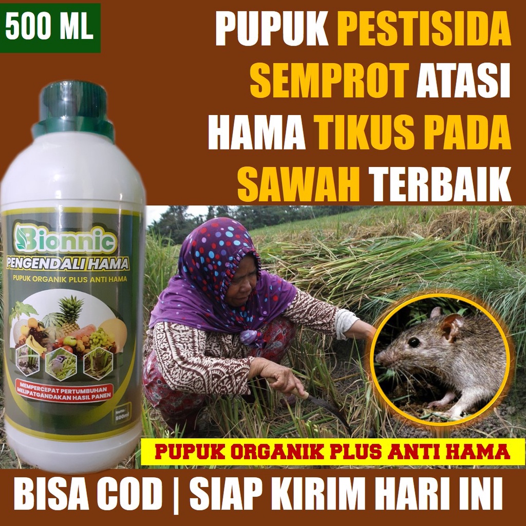 OBAT Hama Tikus BIONNIC Pengusir Tikus Pemakan Padi Sawah Ampuh dan Manjur - 500 ML Pupuk Pestisida 