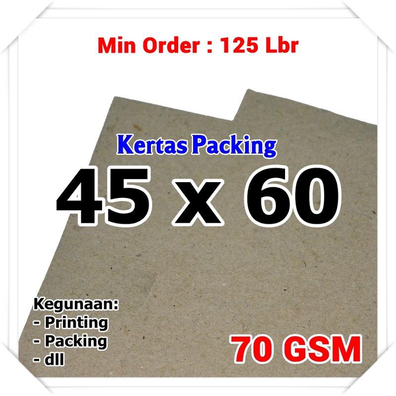 

PAKET - Kertas Packing | Kraft Paper | Bungkus | Coklat | Sack | 45 x 60 cm | 70 Gram