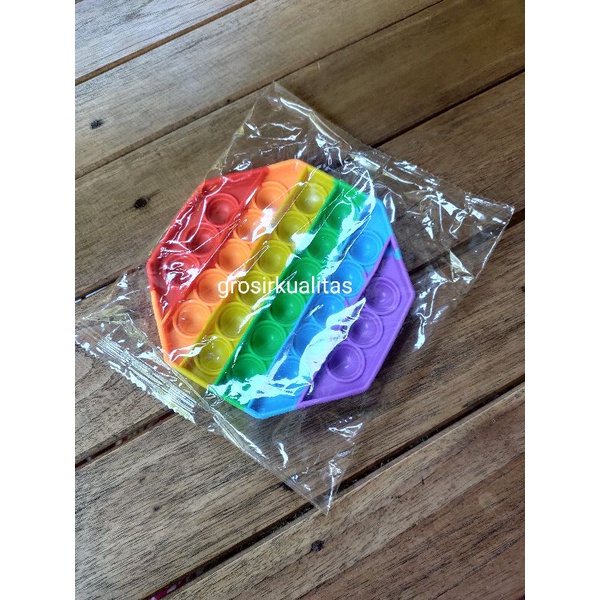 POP IT MURAH RAINBOW VIRAL MAINAN ANAK HITZ POPIT PUSH UP-Octagon shape