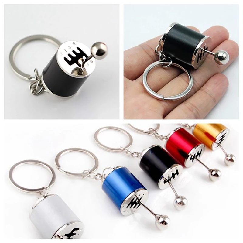 Speed Gearbox Gear Keychain Transmisi Kreatif Mobil Logam Liontin Liontin Manual Mobil Refitting Kunci Ring Lever Metal Head