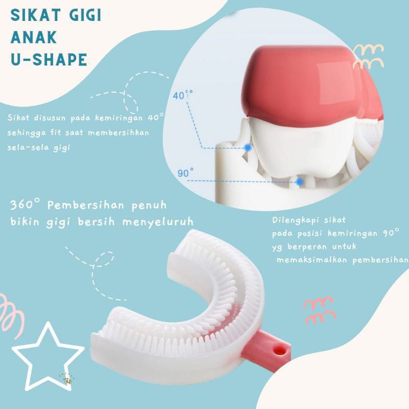 Sikat Gigi Anak Bentuk U Bahan Silikon / Training Toothbrush