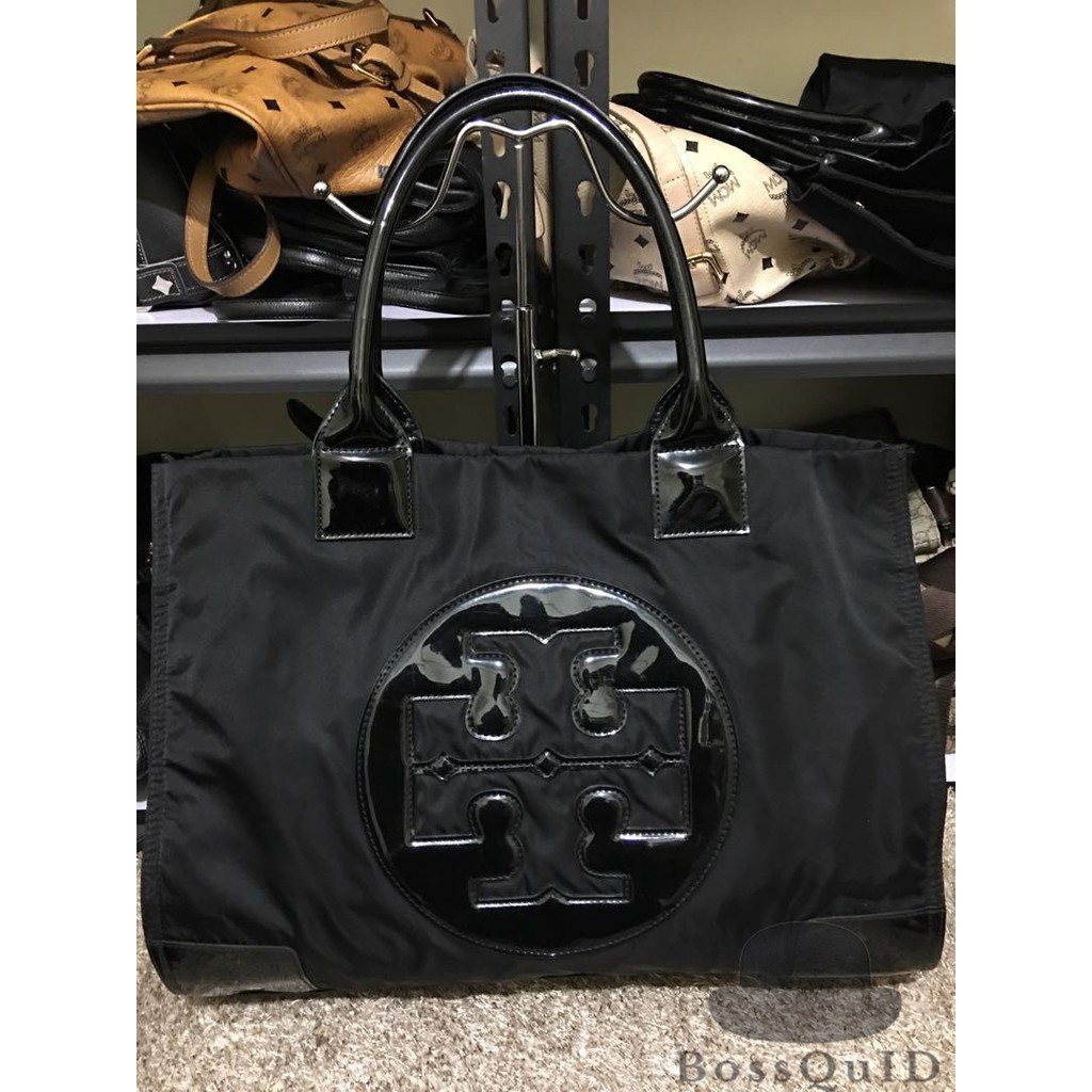 Tory Burch Ella Nylon Tote Bag Black
