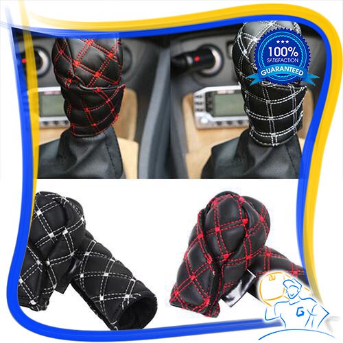 SARUNG COVER KULIT REM TANGAN GIGI PERSNELING INTERIOR MOBIL 2 IN 2