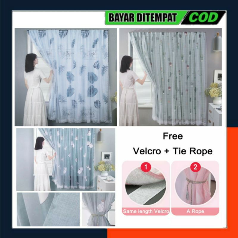 TIRAI JENDELA GORDEN TIRAI JENDELA MAGIC BLACKOUT VELCRO