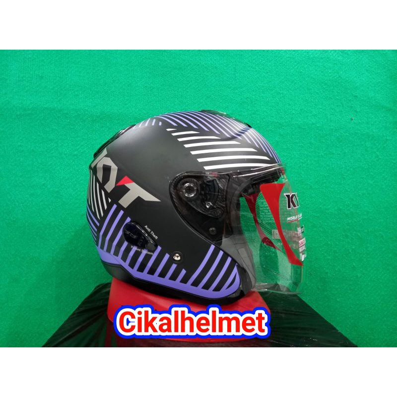 HELM KYT KYOTO R MOTIF LILAC #4 MATT BLACK | KYT KYOTO ORIGINAL