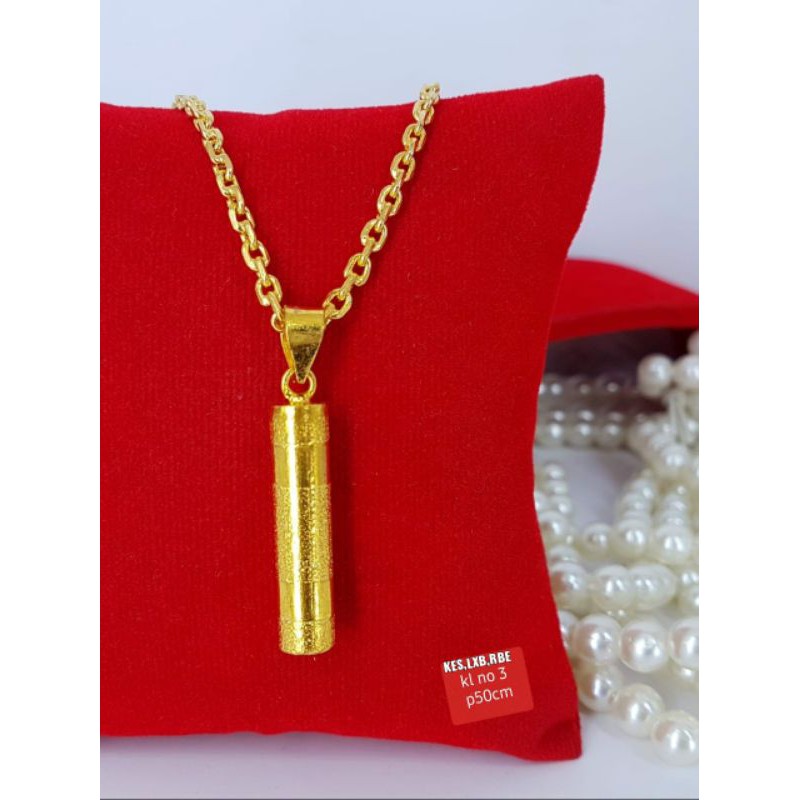 kalung liontin bambu replika emas london