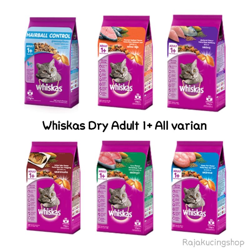 Makanan kucing Whiskas Dry Adult 1+ All varian 480gr