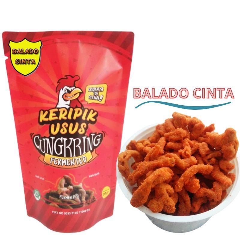 

Qolbi Food Indonesia Keripik Usus Cungkring Fermented Varian rasa Balado