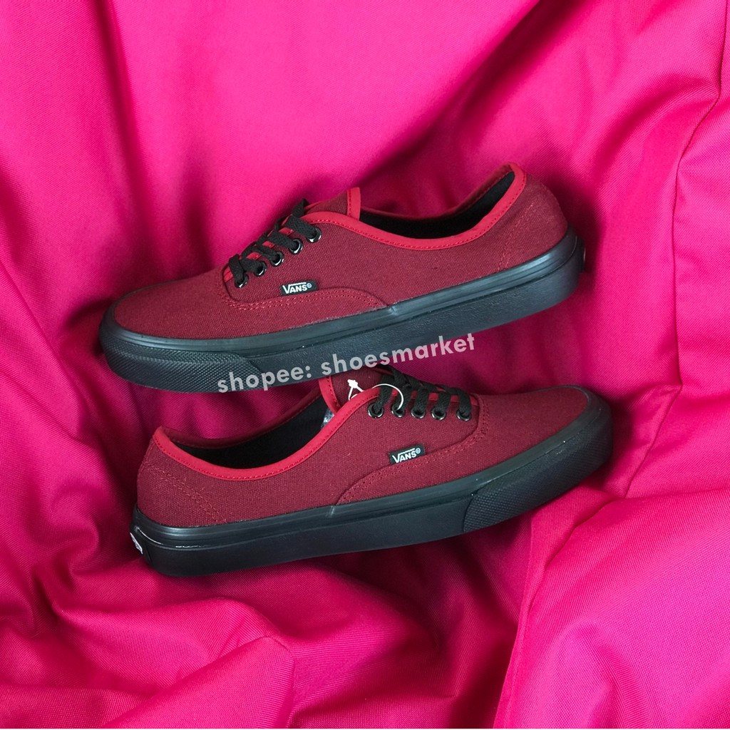 OBRAL SEPATU VANS AUTHENTIC MAROON BLACK