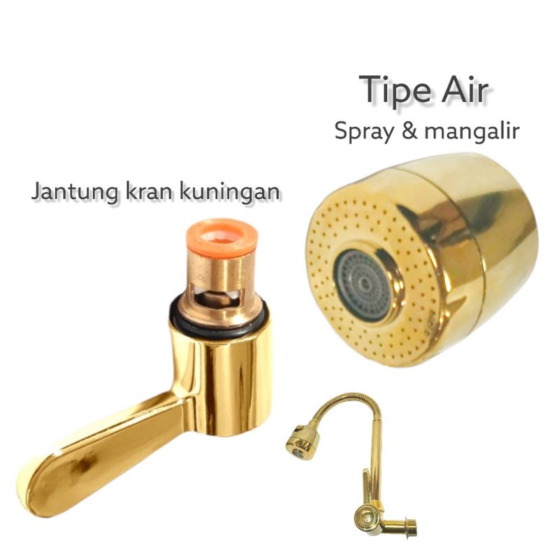 kran angsa fleksibel gold / warna emas PROMO