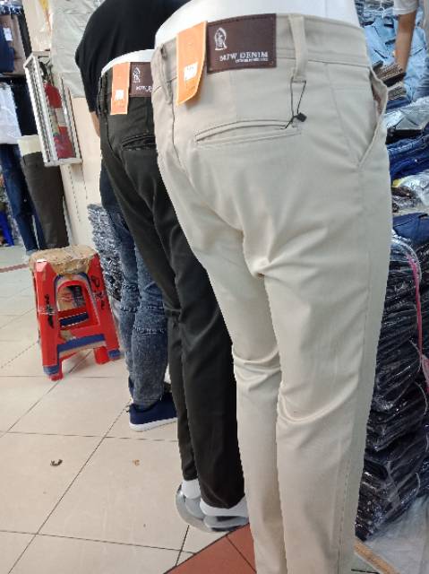 Celana chino panjang pria/slimfit