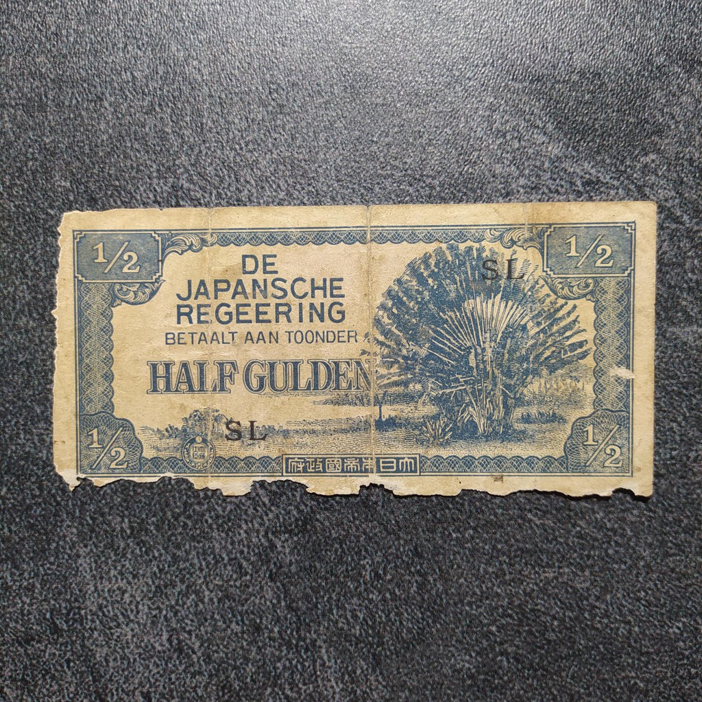 Uang Kuno Kertas Setengah Gulden De Japansche Regeering