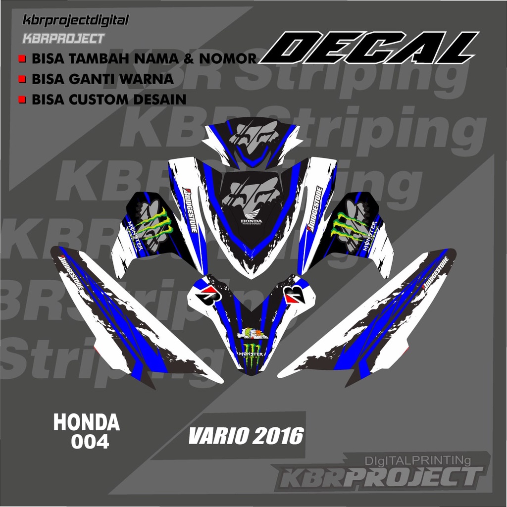 (cod) STIKER DECAL HONDA VARIO 2016  Sticker Variasi stiker striping list motor HONDA VARIO 2016 KOD