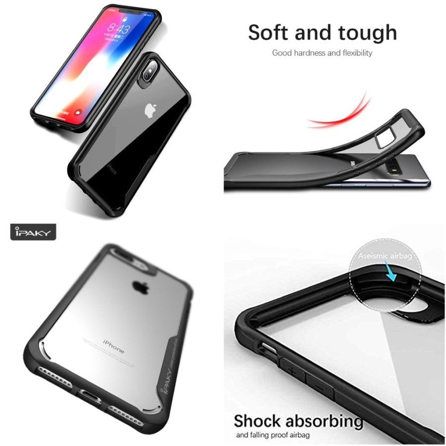 SAMSUNG NOTE 8 NOTE 9 NOTE 10 NOTE 10 PLUS / 10 PRO NOTE 10 LITE A81 NOTE 20 NOTE 20 ULTRA - IPAKY Soft Case Bumper Transparent Clear