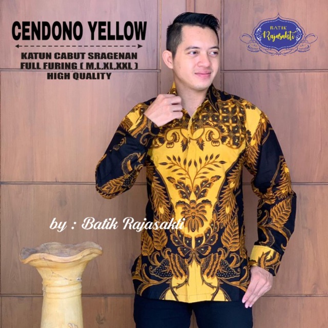 Batik CENDONO YELLOW FULL FURING Katun Halus Ori Solo