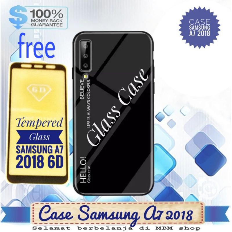 Case Samsung Galaxy A7 /A750 2018 Glass case Casing Premium