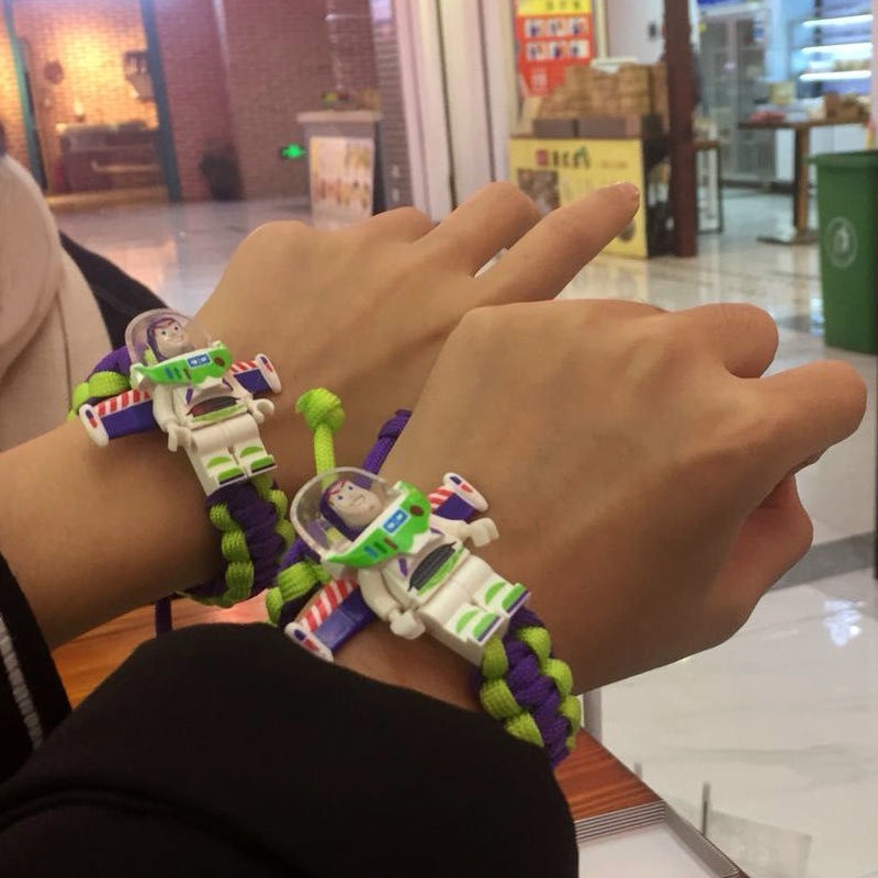 Basguangnian blok bangunan woven Gelang pacar satu pasang pecinta mahasiswa gaya Korea membawa tali