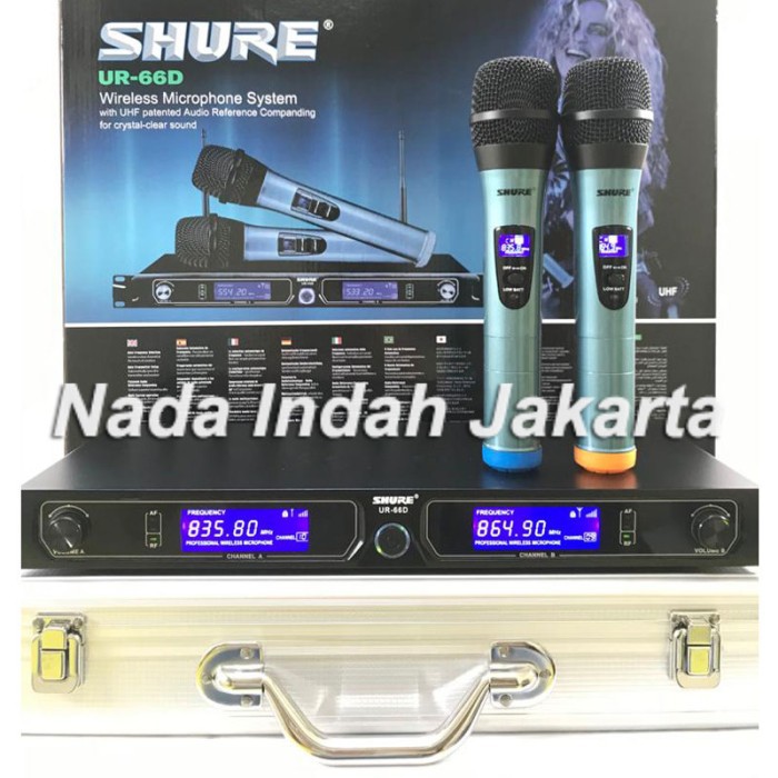 Microphone Mic Wireless SHURE UR 66D - Mic tanpa kabel SHURE UR66D KOPER