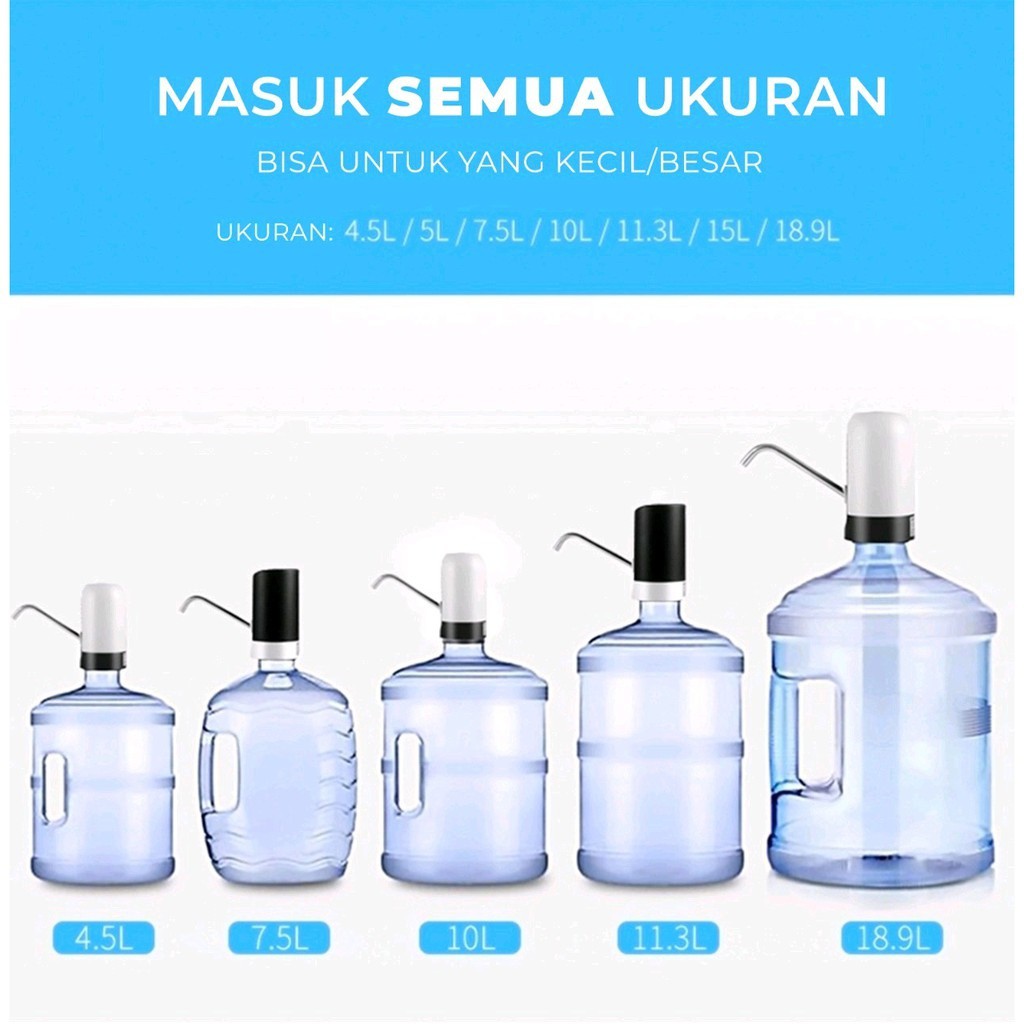 BRGUNIK Pompa Galon Elektrik LED / Non LED USB Rechargeable Dispenser Air Minum Otomatis Water Pump R210