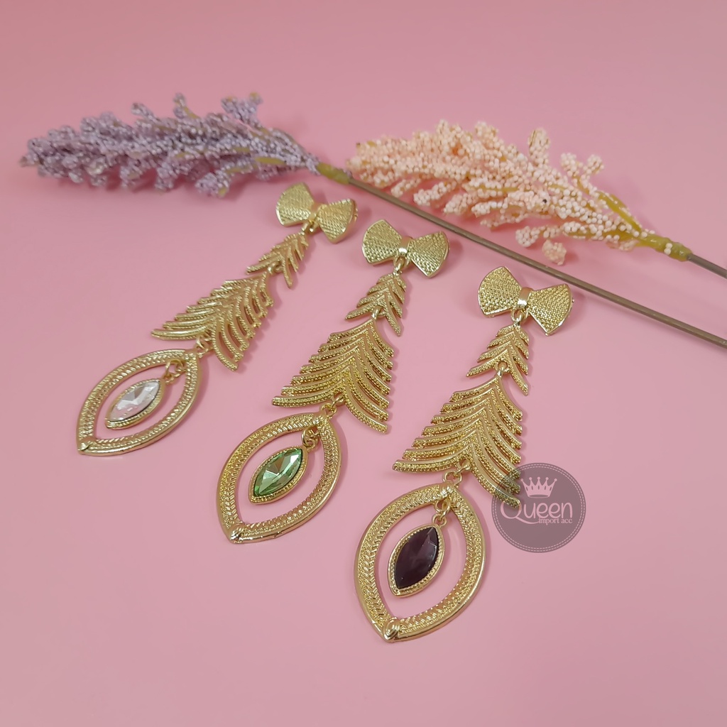 bros anting motif bulu cendrawasih | bros anting jilbab kekinian | bros hijab modern