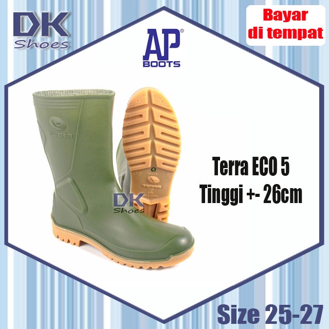 AP Boots Terra ECO 5 Hijau Pendek / Sepatu Proyek Kebun Bangunan Kerja / Sepatu Boots Safety