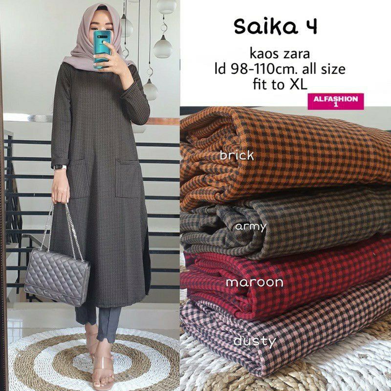 Saika Tunik 4 / Serla Tunic - Tunik Kaos Zara Premium LD100 / 191-5728