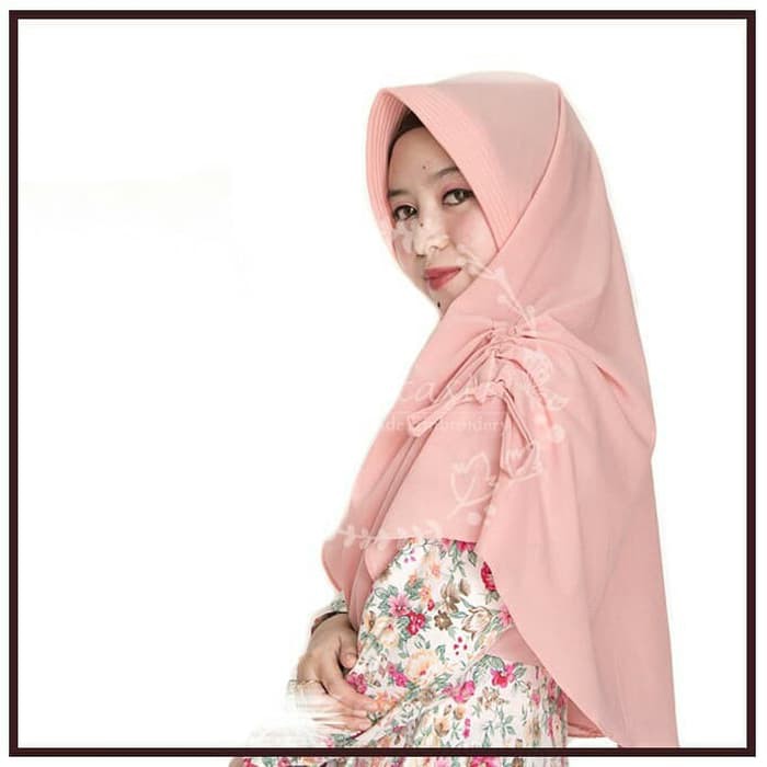 jilbab serut khimar instan pet antem Bordir