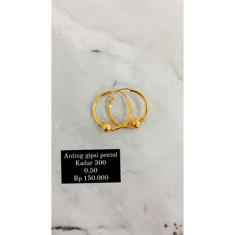 Anting Gipsi Variasi Pentol/Love Kadar 6K/30% ll 0,50