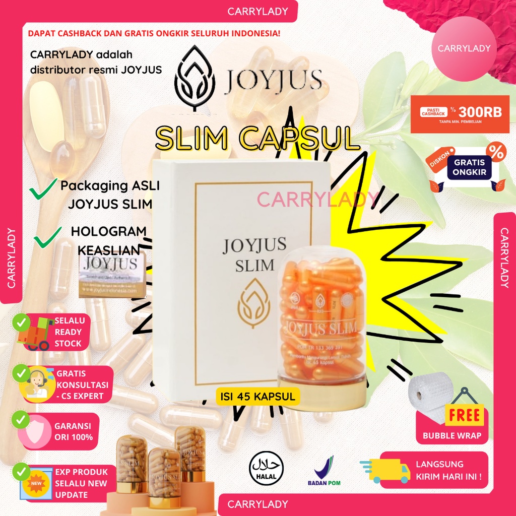 JOYJUS SLIM KAPSUL ORIGINAL JOY JUS CAPSUL PELANGSING TUBUH ALAMI BERHOLOGRAM ASLI BPOM DIET DETOX