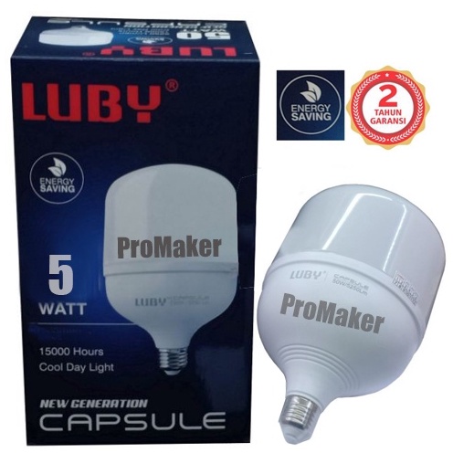 Lampu LED Putih 5 Watt Bohlam Capsule Luby New Generation Samsung Inside SNI Original