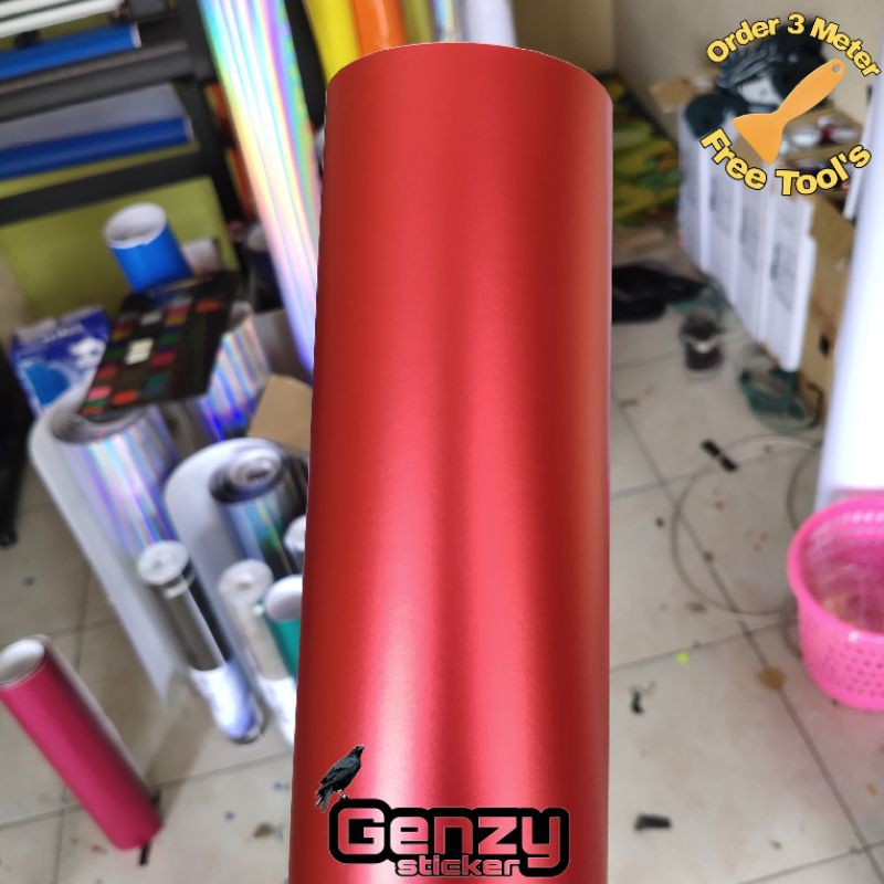 stiker skotlet merah satin metalik doff sticker merah chrome matt scotlite dop