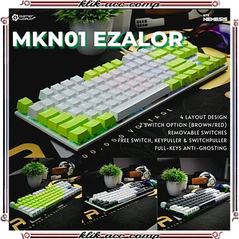 0keyboard Gaming nyk mechanical mkn- 01 Ezalor nemesis original