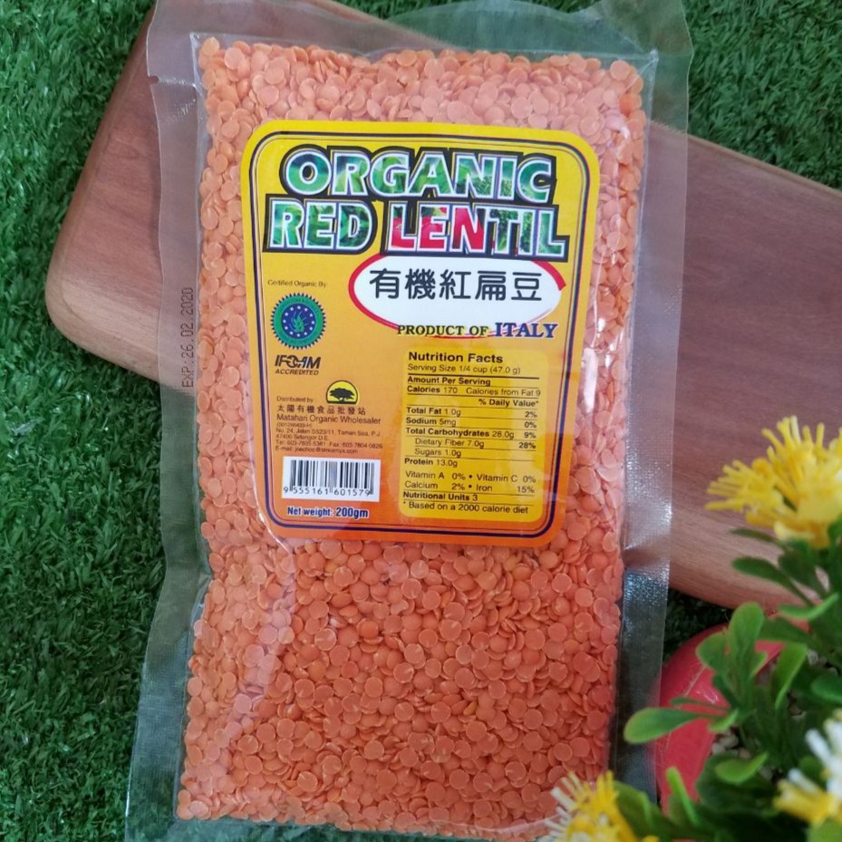 

Organic Red Lentil 200g