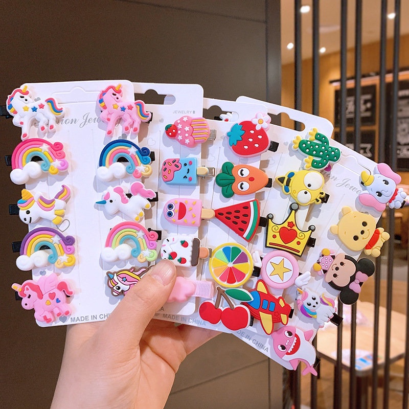 1 SET 10PCS / JEPIT RAMBUT KOREA SET KARAKTER MOTIF LUCU / JEPIT RAMBUT ANAK / JEPITAN RAMBUT KOREA