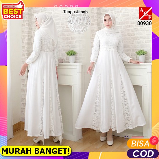 Baju Gamis Wanita Lengan Panjang Remaja Dewasa Modis Satin Ceruty F7N8 Remaja Terlaris Branded Viral