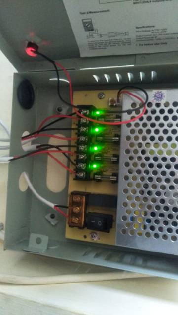 PSU POWER SUPPLY CCTV 12Volt 5Amper + PANEL dengan skring 4buah