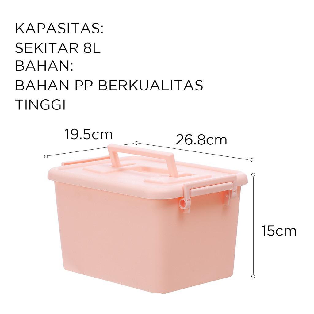 MINISO Kotak penyimpanan Plastik Kotak Kontainer Serbaguna Portable Storage Box Organizer Container